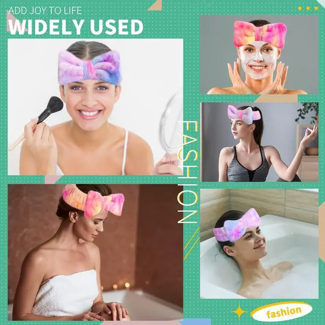 Alt view image 5 of 6 - Spa Headband,Makeup&Skincare Headbands,Headband for Washing Face | Teen Girls Stocking Stuffers Fuzzy Hair Bands for Women, Easter Basket Stuffers for Teens