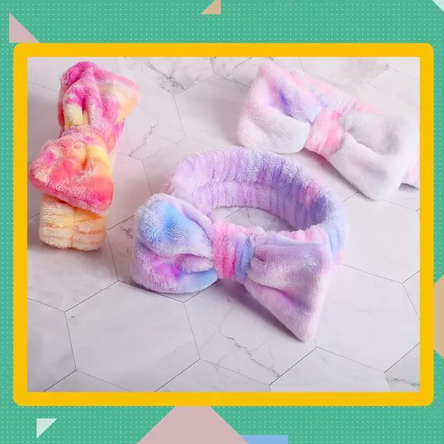 Alt view image 6 of 6 - Spa Headband,Makeup&Skincare Headbands,Headband for Washing Face | Teen Girls Stocking Stuffers Fuzzy Hair Bands for Women, Easter Basket Stuffers for Teens