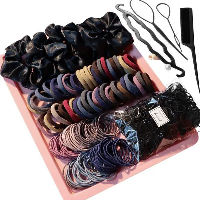 Main image of 755PCS Hair Accessories for Woman Set Seamless Ponytail Holders Variety Hair Scrunchies Hair Bands Scrunchy Hair Ties For Thick and Curly (Mix)