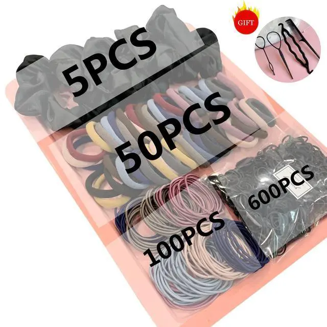 Alt view image 4 of 7 - 755PCS Hair Accessories for Woman Set Seamless Ponytail Holders Variety Hair Scrunchies Hair Bands Scrunchy Hair Ties For Thick and Curly (Mix)