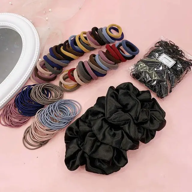 Alt view image 5 of 7 - 755PCS Hair Accessories for Woman Set Seamless Ponytail Holders Variety Hair Scrunchies Hair Bands Scrunchy Hair Ties For Thick and Curly (Mix)