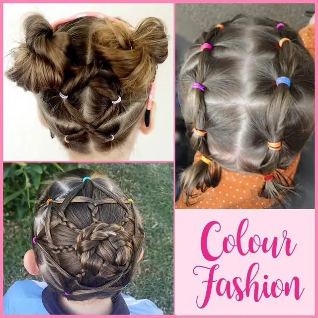 Alt view image 6 of 7 - Hair Accessories for Girls, Girls Accessories, Ties Women Elastic Bands Ponytail Holders Rubber Barettes Ropes Girs (780PCS), red, blue, green, pink, black, purple, yellow, orange