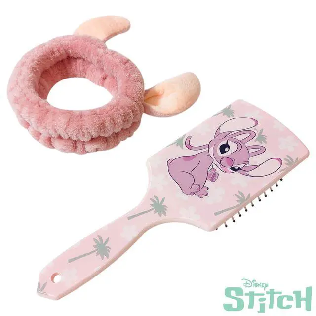 Alt view image 3 of 7 - Kids Disney Hair Brush & Spa Headband Set for Girls - Features Angel from Lilo and Stitch - Fun Grooming Kit for Detangling Styling - Soft & Stretchy One Size, Ages 3+