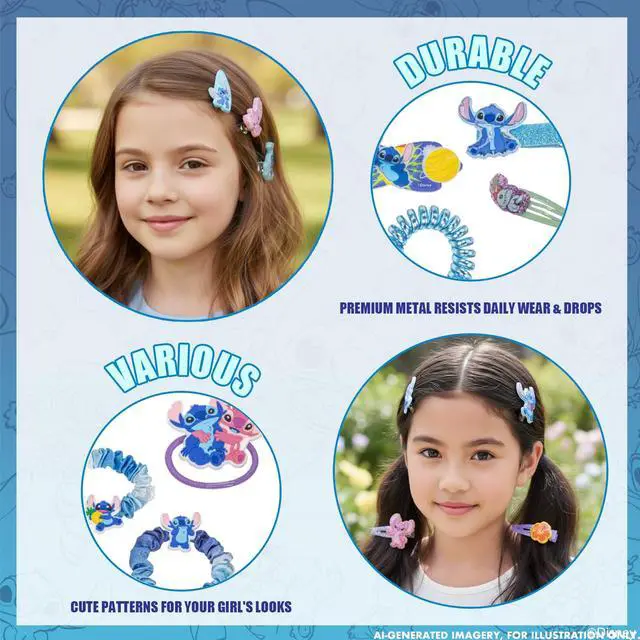 Alt view image 3 of 7 - Stitch Hair Accessories Set with Hair Clips, Bows & Scrunchies