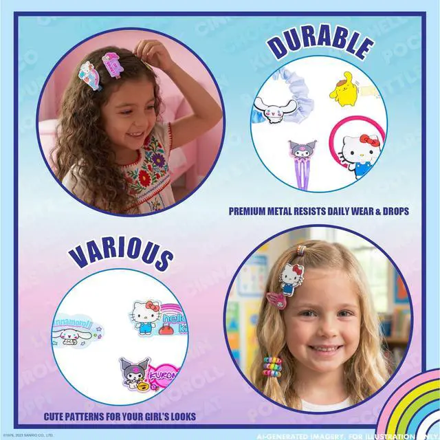 Alt view image 3 of 7 - Hello Kitty Hair Accessories Set with Hair Clips, Bows & Scrunchies