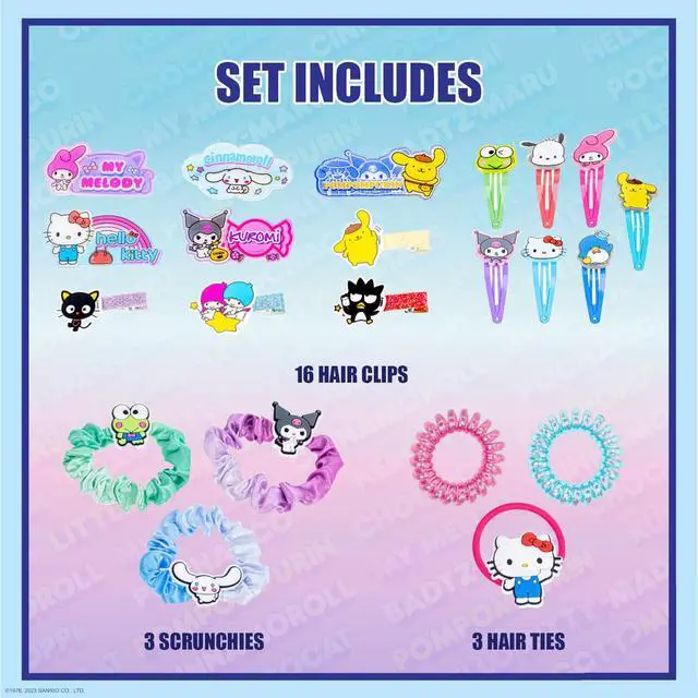 Alt view image 2 of 7 - Hello Kitty Hair Accessories Set with Hair Clips, Bows & Scrunchies