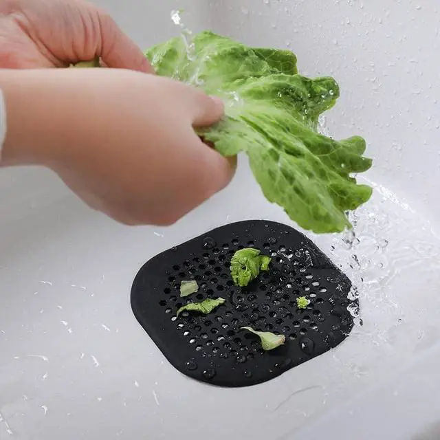 Alt view image 5 of 7 - 2 Pack Drain Hair Catcher Silicone Drain Cover Sink Drain Strainer Hair Stopper for Shower Kitchen Bathroom Tub Pure White