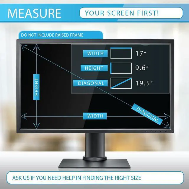 Alt view image 4 of 6 - Premium Anti Blue Light and Anti Glare Screen Protector (2 Pack) for 19.5 inches Monitor with Aspect Ratio 16:9. Easy and Bubble Free Installation