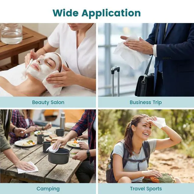 Alt view image 5 of 6 - 360 PCS Compressed Towels, Bulk Cotton Disposable Face Towels | Face Portable Washcloths for Travel Expandable Wipes, Tablets Survival Gear and Supplies, Outdoors Camping Hiking Hotel