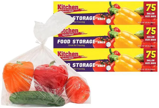 Main image of 1 Gallon Food Storage Bags with Twist-Ties, 11" x 13" (225 Count) Heavy Duty Plastic Food Saver Bags for Kitchen, Meal Prep, Freezer & Pantry Organization