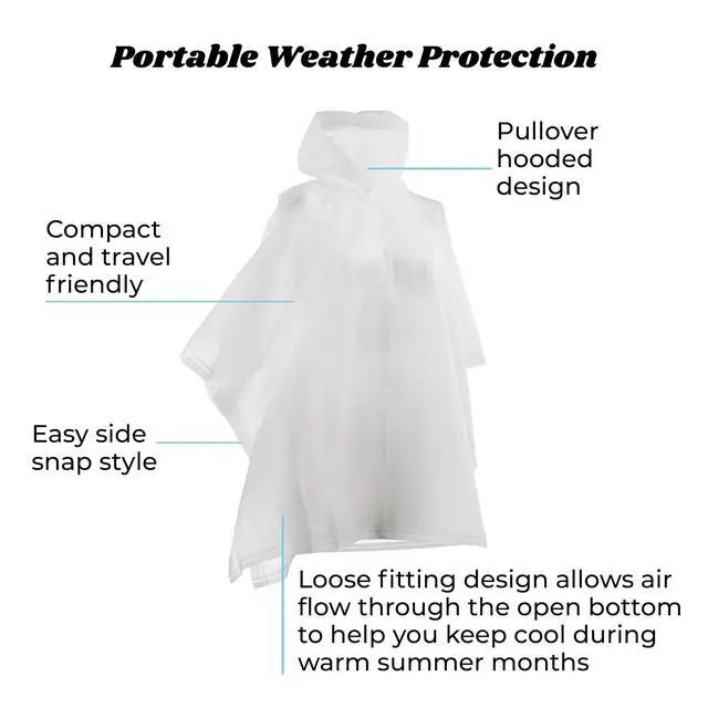 Alt view image 4 of 5 - Kids Rain Poncho Reusable, Compact & Travel-Friendly, Pullover Hood, Easy Snap, Lightweight, Yellow