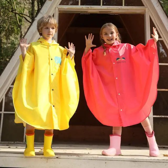 Alt view image 2 of 7 - Kids Cartoon Raincoat Children's Schoolbag Waterproof Rain Jacket Coat Boys And Girls Raincoat Poncho Cape Yellow 5-7Y