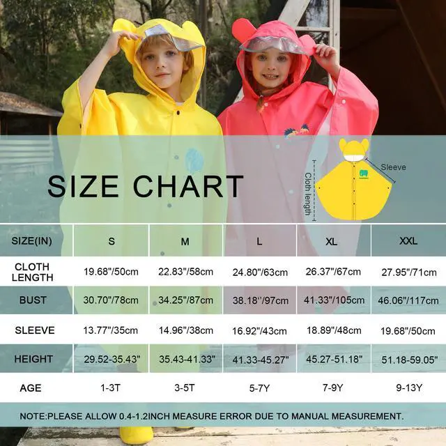 Alt view image 6 of 7 - Kids Cartoon Raincoat Children's Schoolbag Waterproof Rain Jacket Coat Boys And Girls Raincoat Poncho Cape Yellow 5-7Y