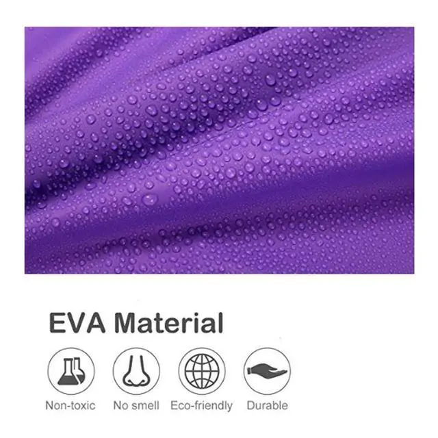 Alt view image 3 of 7 - Kids Rain Poncho 2 Pack, Reusable EVA Rain Coats for Kids Emergency Child Ponchos Jacket with Hood for 6-14 Girls Boys (Pink+Purple)