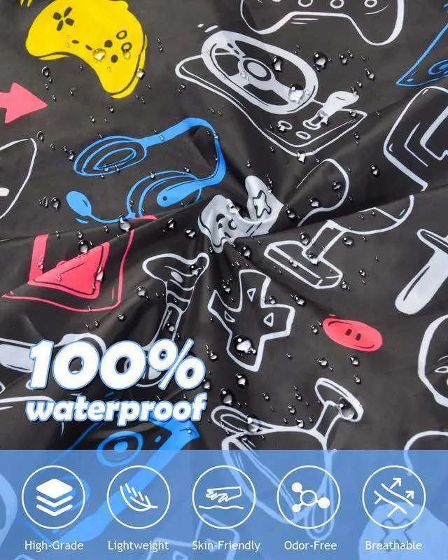 Alt view image 5 of 7 - Kids Rain Poncho with Hooded Reusable Waterproof Lightweight Ponchos Kids Boy Girl Raincoat Outwear