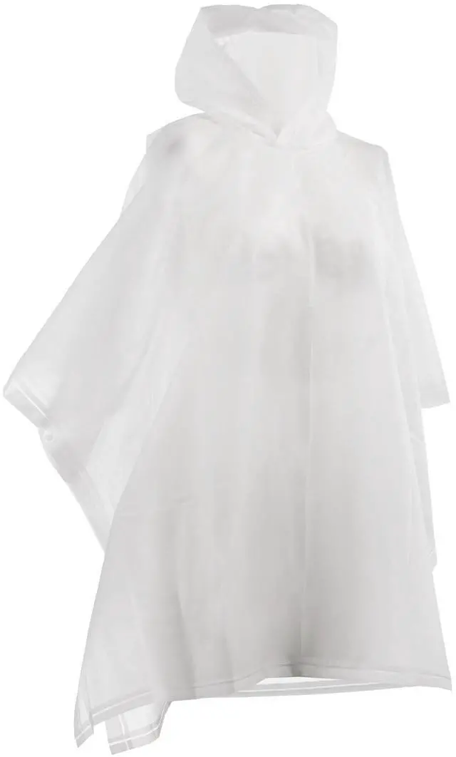 Main image of Kids Rain Poncho Reusable, Compact & Travel-Friendly, Pullover Hood, Easy Snap, Lightweight, Clear