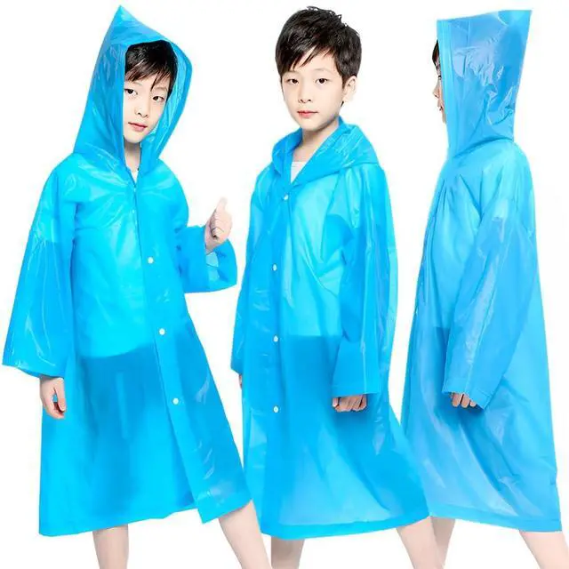 Alt view image 4 of 7 - Rain Ponchos Raincoats for Kids, 2 Packs Rain Coats Jacket Reusable with Hood for Boys Girls Disney Hiking Camping Outdoor (US, Alpha, One Size, Regular, 1 Pink+1 Blue)