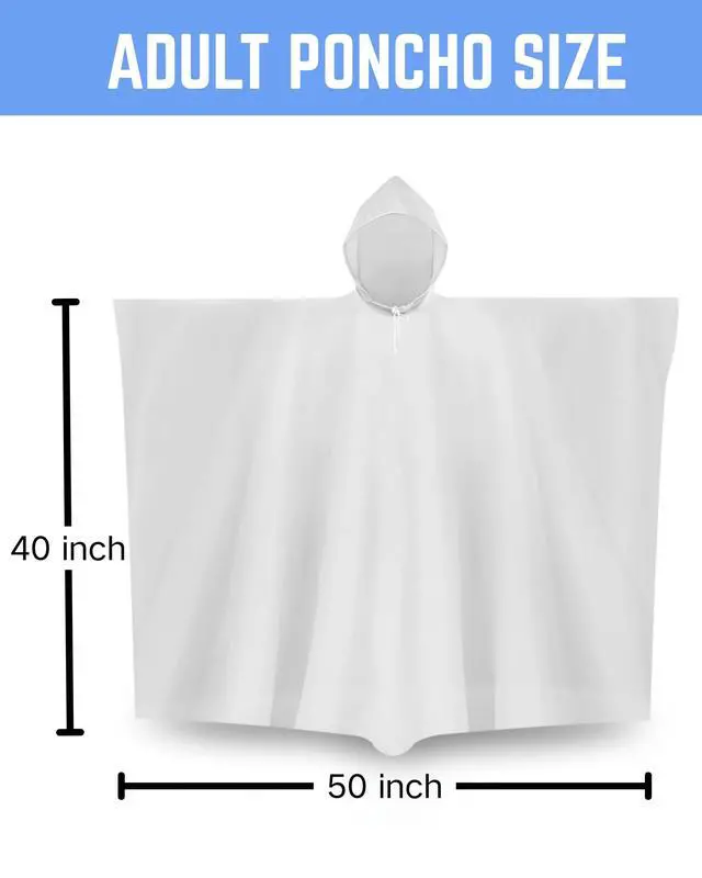 Alt view image 4 of 7 - Rain Ponchos for Adults, Kids & Family - 4, 8, 9 & 16 Pack Options - Extra Thick, Tear-Resistant with Hood (2 Adults+2 Kids)