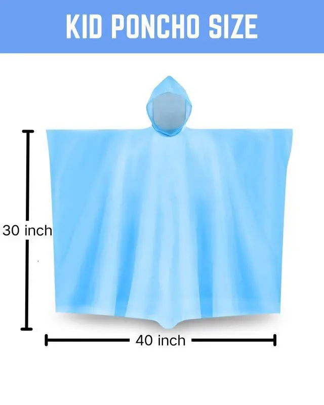 Alt view image 5 of 7 - Rain Ponchos for Adults, Kids & Family - 4, 8, 9 & 16 Pack Options - Extra Thick, Tear-Resistant with Hood (2 Adults+2 Kids)