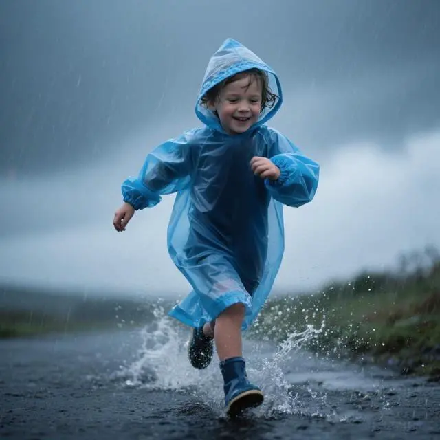 Alt view image 3 of 7 - 4 Pack Disposable Rain Ponchos for Kids - Emergency Kids Ponchos with Hood, Kid Rain Poncho for Outdoor, Theme Park Essentials, Hiking