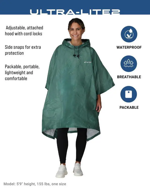Alt view image 2 of 7 - Ultra-Lite2 Reusable Waterproof Breathable Poncho