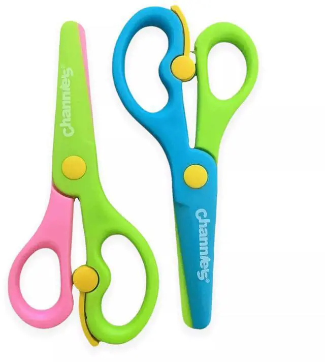 Main image of Safety Scissors for Small Hands (Ages 3-5) - Kid-Safe Plastic Training Scissors for Preschoolers, Child Hand-Eye Coordination Development, Kids Scissors, Toddler Safety Scissors (2 pack)