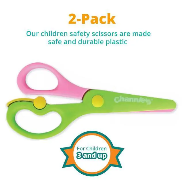 Alt view image 4 of 6 - Safety Scissors for Small Hands (Ages 3-5) - Kid-Safe Plastic Training Scissors for Preschoolers, Child Hand-Eye Coordination Development, Kids Scissors, Toddler Safety Scissors (2 pack)