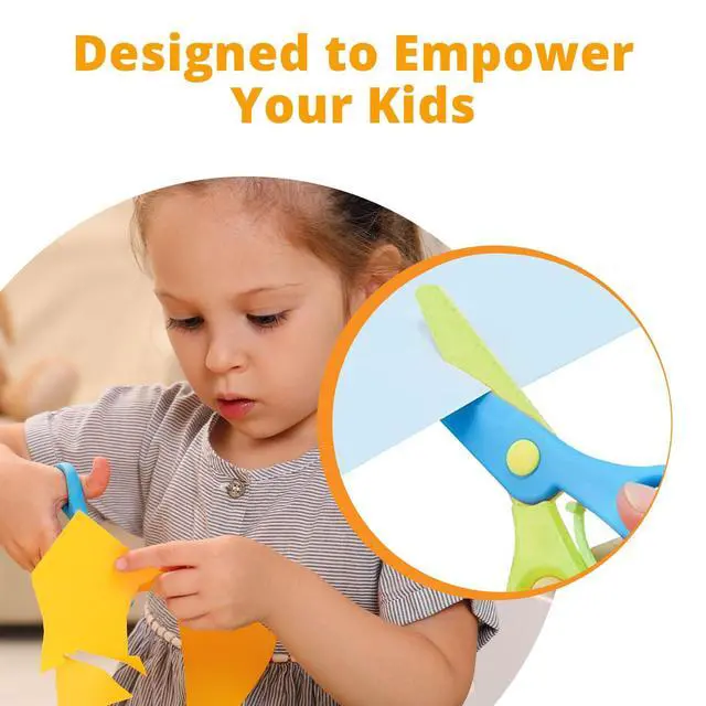 Alt view image 6 of 6 - Safety Scissors for Small Hands (Ages 3-5) - Kid-Safe Plastic Training Scissors for Preschoolers, Child Hand-Eye Coordination Development, Kids Scissors, Toddler Safety Scissors (2 pack)