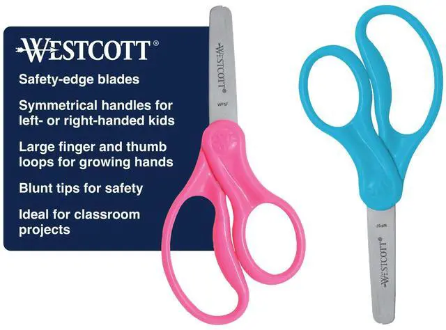 Main image of 5" Hard Handle Kids Scissors, Blunt, Assorted Colors, 2-Pack