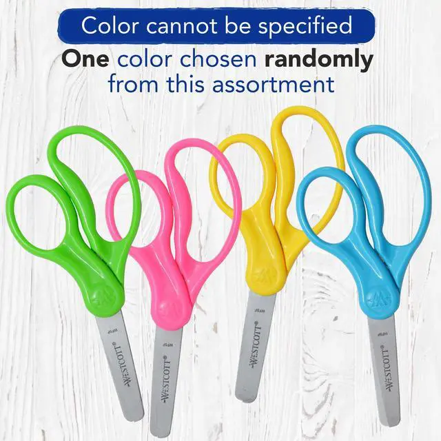 Alt view image 5 of 7 - 5" Hard Handle Kids Scissors, Blunt, Assorted Colors, 2-Pack