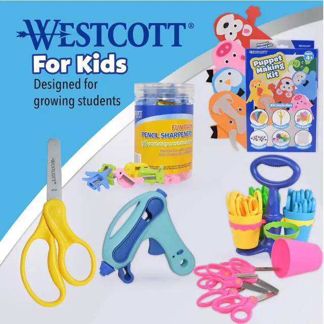 Alt view image 6 of 7 - 5" Hard Handle Kids Scissors, Blunt, Assorted Colors, 2-Pack