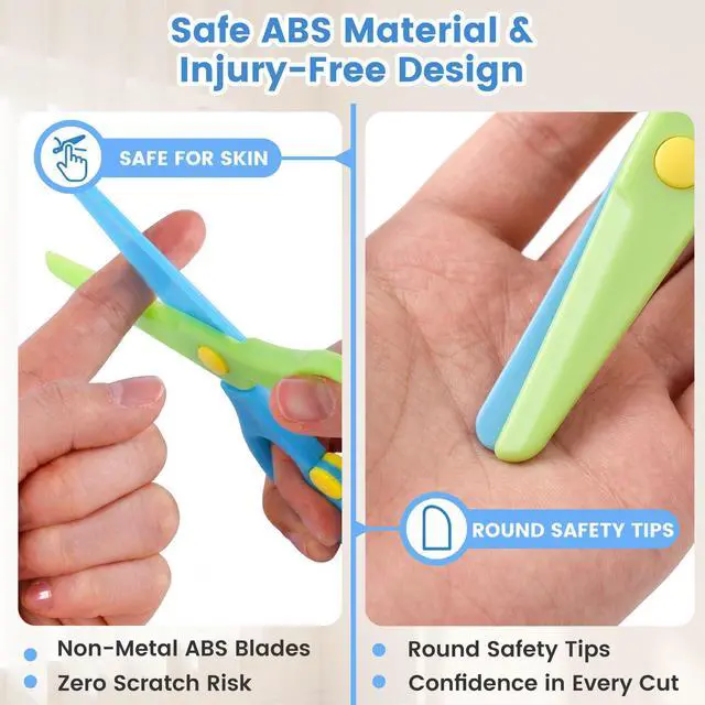 Alt view image 4 of 6 - 4PCS Toddler Safety Scissors, Blunt Tip Scissor, Anti-Pinch | Preschool Training Art Supplies for Kids, Child Hand Eye Coordination Development, Playdough Tools Crafts Essentials