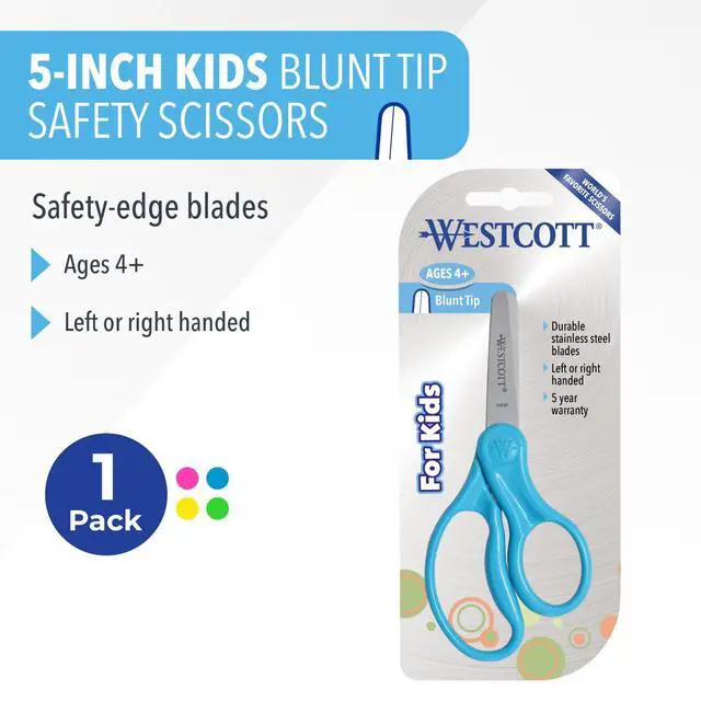 Alt view image 2 of 7 - 13130 Right- and Left-Handed Scissors, Kids' Scissors, Back to School, Classroom Supplies, Ages 4-8, 5-Inch Blunt Tip, Assorted