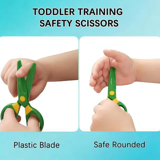 Alt view image 3 of 6 - Toddler Safety Scissors, 3-Pack with 60 Craft Paper Sheets for Kids | Blunt Tip, Plastic Kids Scissors, Ergonomic Grips, Preschool Training, Left and Right Handed, Ages 2-5