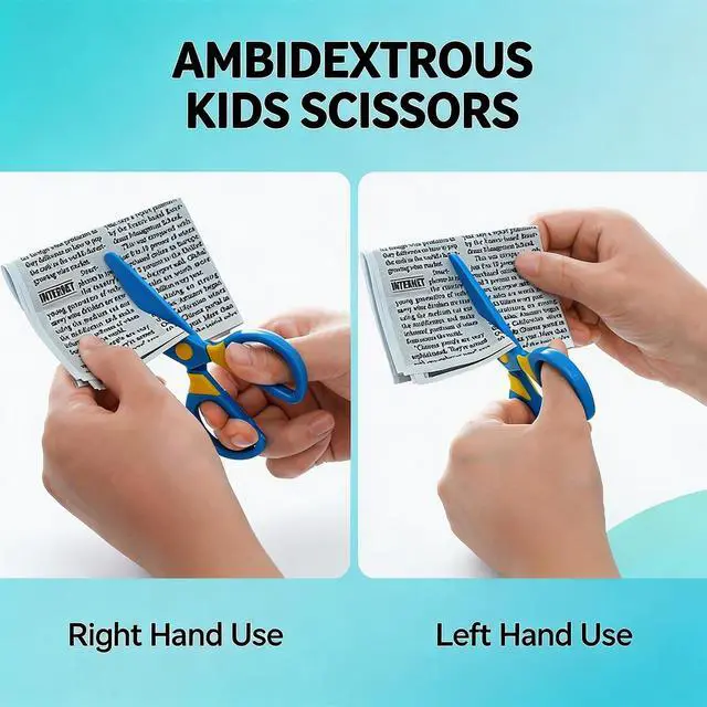 Alt view image 4 of 6 - Toddler Safety Scissors, 3-Pack with 60 Craft Paper Sheets for Kids | Blunt Tip, Plastic Kids Scissors, Ergonomic Grips, Preschool Training, Left and Right Handed, Ages 2-5