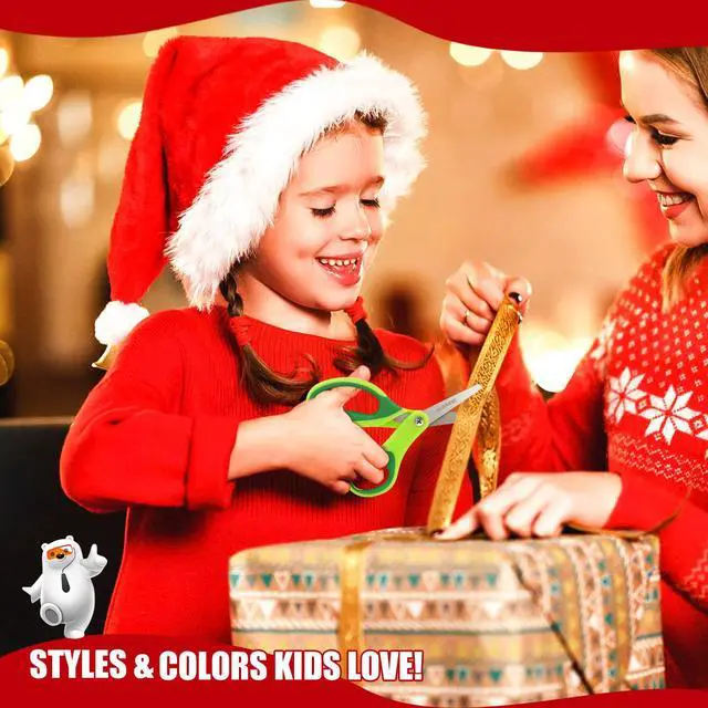 Alt view image 6 of 7 - 5" Kid Scissors Soft Grip, Blunt Tips, Right & Left Handed, 4 Colors | Premium Stainless Steel Blades, Soft Non-Slip Handle, Protective Cover, School Classroom Toddler Arts & Crafts, Ages 4+