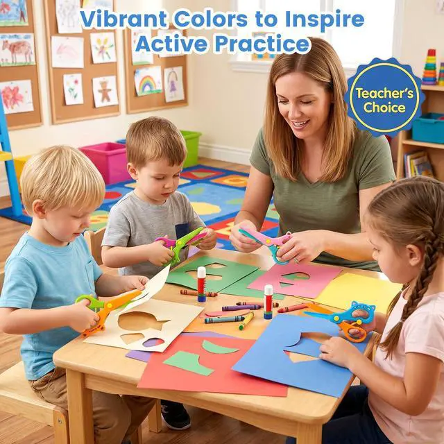 Alt view image 5 of 6 - 4PCS Toddler Safety Scissors, Blunt Tip Training Scissors | ABS, Anti-Pinch Design for Kids, for Playdough Tools and DIY Art Craft Supplies, Cutting Skills, Toddler School Essentials