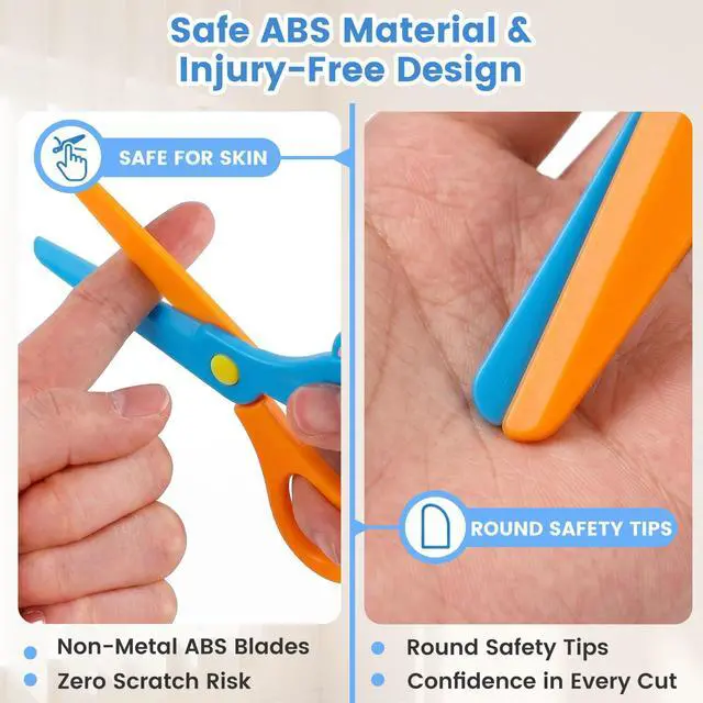 Alt view image 4 of 6 - 4PCS Toddler Safety Scissors, Blunt Tip Training Scissors | ABS, Anti-Pinch Design for Kids, for Playdough Tools and DIY Art Craft Supplies, Cutting Skills, Toddler School Essentials