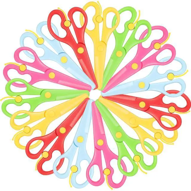 Main image of 15 Pack Scissor for Preschool Training, Kids Safety,Solid Color | Plastic Blunt Tip Design, Anti-pinch for Toddler Crafts, Paper Cutting Practice, Playdough Activities, Bulk Classroom Set