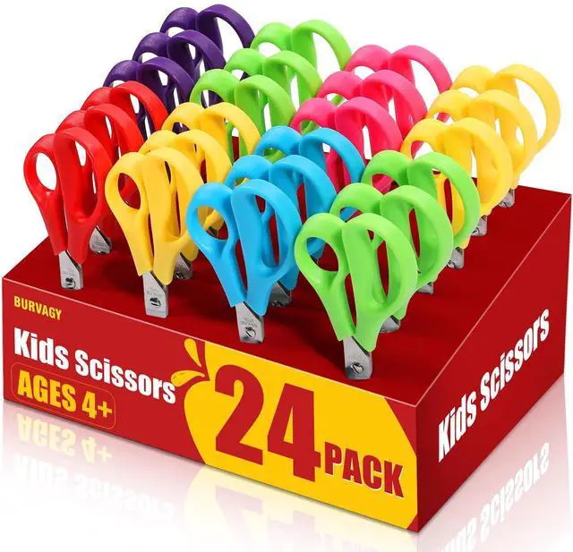 Main image of 24 Pack 5.5" Kids Scissors Safety Small Child Scissors for School | 5 Inch Kid Scissors Bulk Blunt Round Tip Scissors Student Children Scissors for Classroom Kindergarten Age 5-8 Comfort Grip