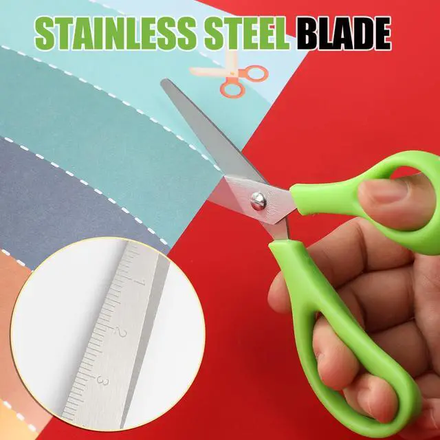 Alt view image 3 of 7 - 24 Pack 5.5" Kids Scissors Safety Small Child Scissors for School | 5 Inch Kid Scissors Bulk Blunt Round Tip Scissors Student Children Scissors for Classroom Kindergarten Age 5-8 Comfort Grip