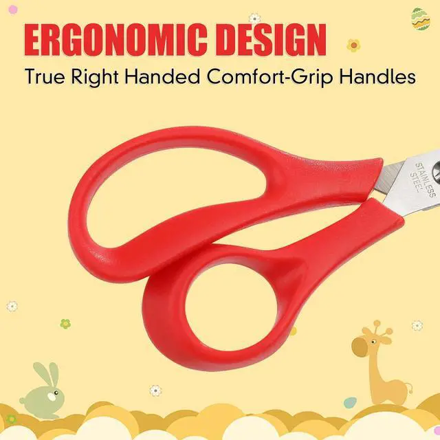 Alt view image 4 of 7 - 24 Pack 5.5" Kids Scissors Safety Small Child Scissors for School | 5 Inch Kid Scissors Bulk Blunt Round Tip Scissors Student Children Scissors for Classroom Kindergarten Age 5-8 Comfort Grip