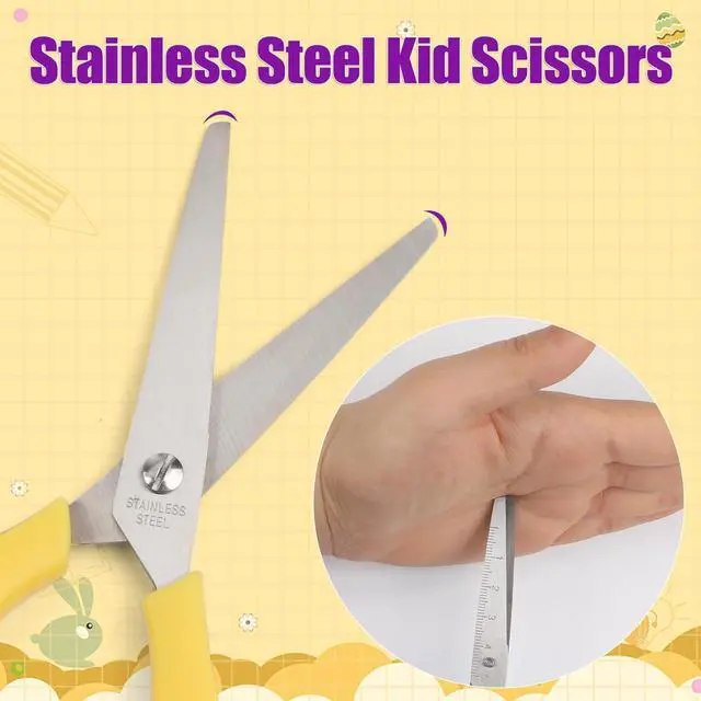 Alt view image 6 of 7 - 24 Pack 5.5" Kids Scissors Safety Small Child Scissors for School | 5 Inch Kid Scissors Bulk Blunt Round Tip Scissors Student Children Scissors for Classroom Kindergarten Age 5-8 Comfort Grip