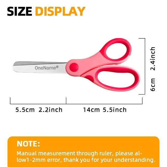 Alt view image 2 of 6 - 5" Kids Scissors,Safety Blunt Tip Scissors for School Supplies 4 P | Soft Comfort-Grip Handles,Stainless Steel Blades,for Student,Classroom,Crafting DIY Arts Home,Age 4-8 6-8 Assorted Colors