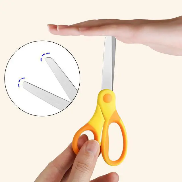 Alt view image 4 of 6 - 5" Kids Scissors,Safety Blunt Tip Scissors for School Supplies 4 P | Soft Comfort-Grip Handles,Stainless Steel Blades,for Student,Classroom,Crafting DIY Arts Home,Age 4-8 6-8 Assorted Colors