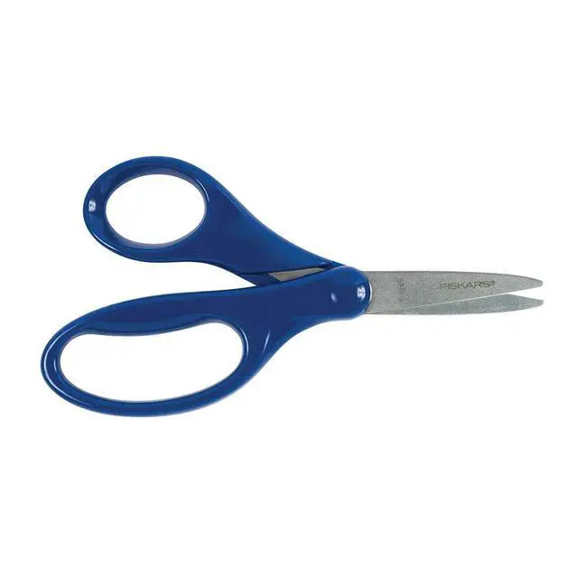 Alt view image 3 of 3 - Safety-Edge Pointed-tip Kids Scissors - 5 inches - Blue - Includes Blade Cover