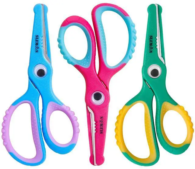 Main image of Kids Scissors 5.5 Inch,Blunt Tip Toddler Safety Scissors,3 Pack