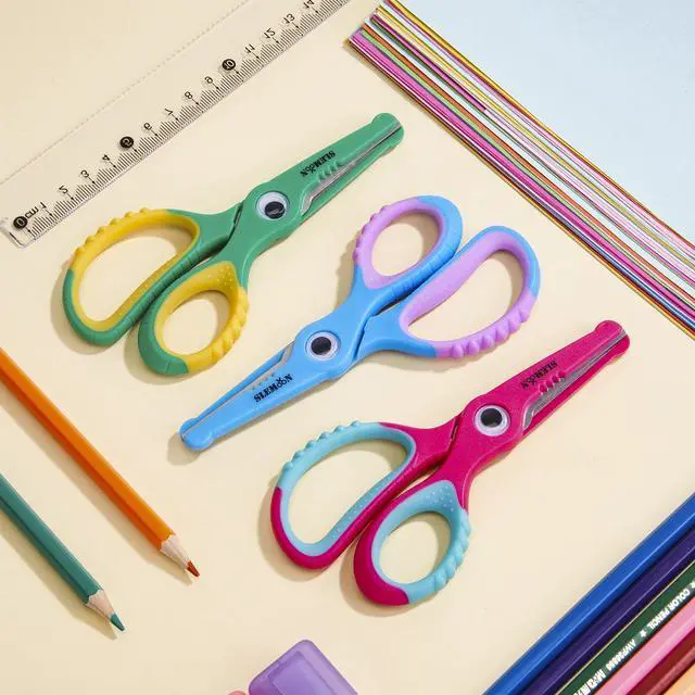 Alt view image 6 of 7 - Kids Scissors 5.5 Inch,Blunt Tip Toddler Safety Scissors,3 Pack