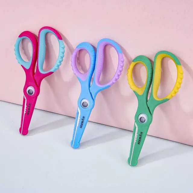 Alt view image 7 of 7 - Kids Scissors 5.5 Inch,Blunt Tip Toddler Safety Scissors,3 Pack