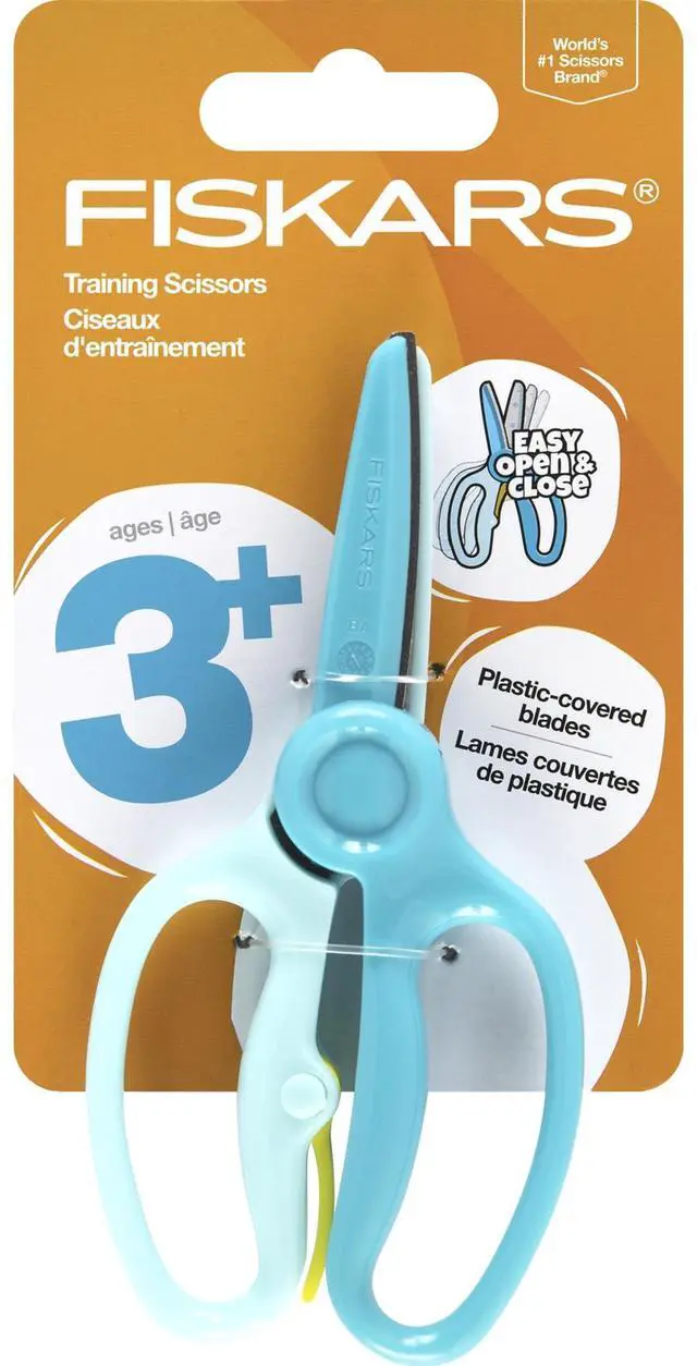 Main image of Training Scissors for Preschoolers Ages 3+, Small Kids Safety Scissors with Training Lever, Easy to Use, Preschooler Art Supplies, Back To School, Turquoise
